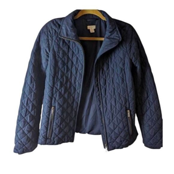 J CREW Navy Puffer Jacket Size XS - Picture 2 of 3